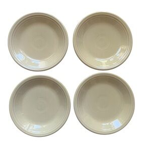 Fiesta Homer Laughlin Salad Dessert Small Plate 7 1/4” Lot Of 4 Pale Yellow